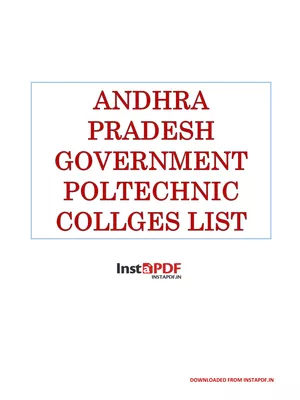 AP Govt Polytechnic Colleges List PDF