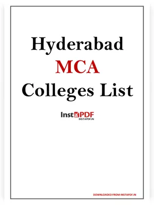 MCA Colleges List in Hyderabad