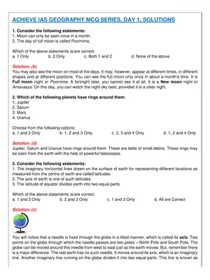 NCERT Geography MCQ for UPSC