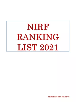 NIRF Ranking 2021 List