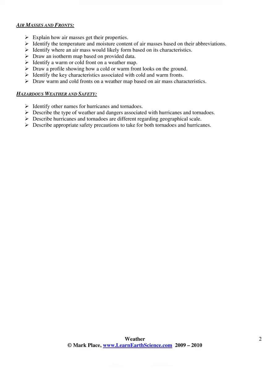 2nd Page of Weather Notes PDF