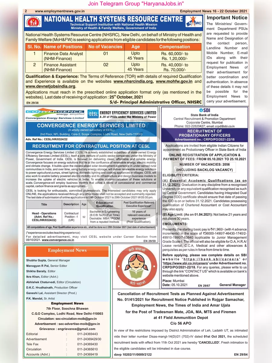 2nd Page of Employment Newspaper Third Week of October 2021 PDF