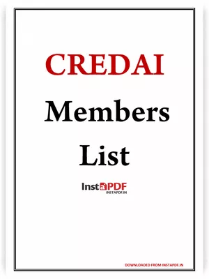 CREDAI Members List