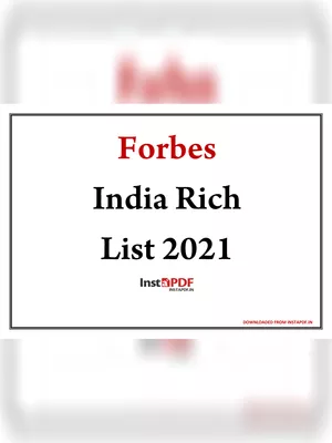 Forbes India Richest Persons List 2021