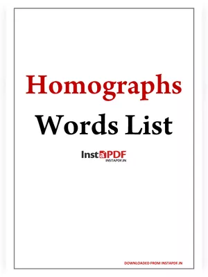 Homographs List