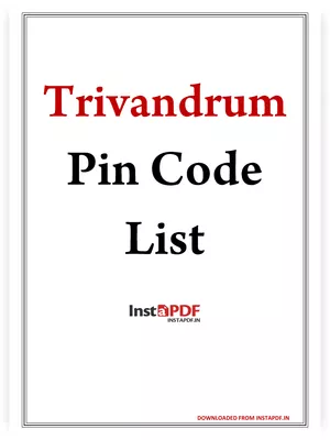 Trivandrum Pin Code List