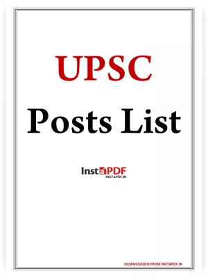 UPSC Posts List