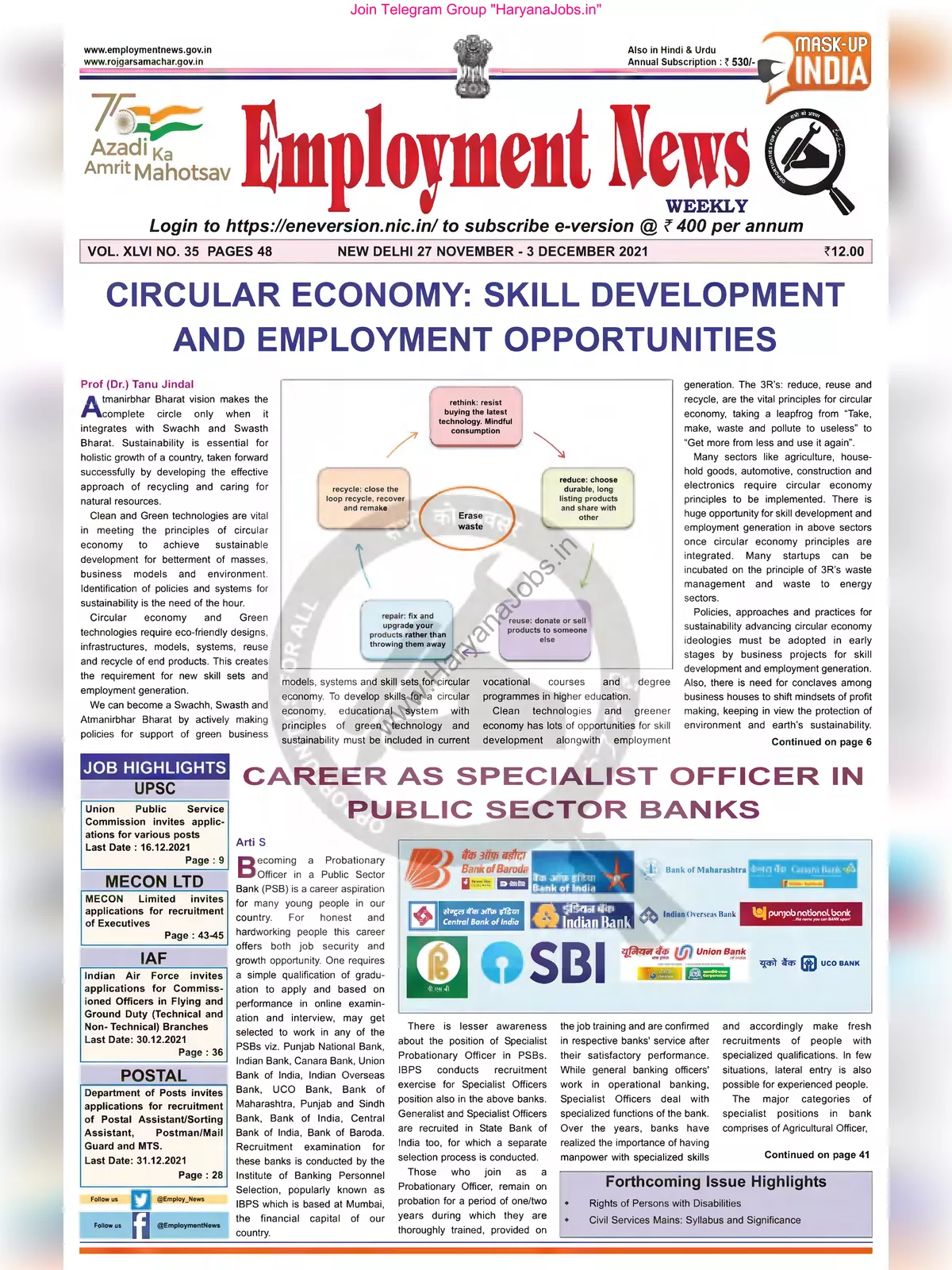 Employment Newspaper Last Week of November 2021