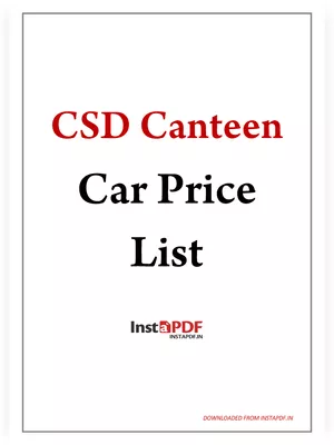 CSD Canteen Car Price List