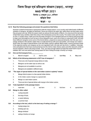 NAS Question Paper 2021 10th Class Hindi