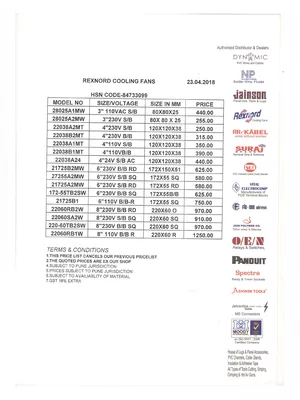 Rexnord Cooling Fan Price List