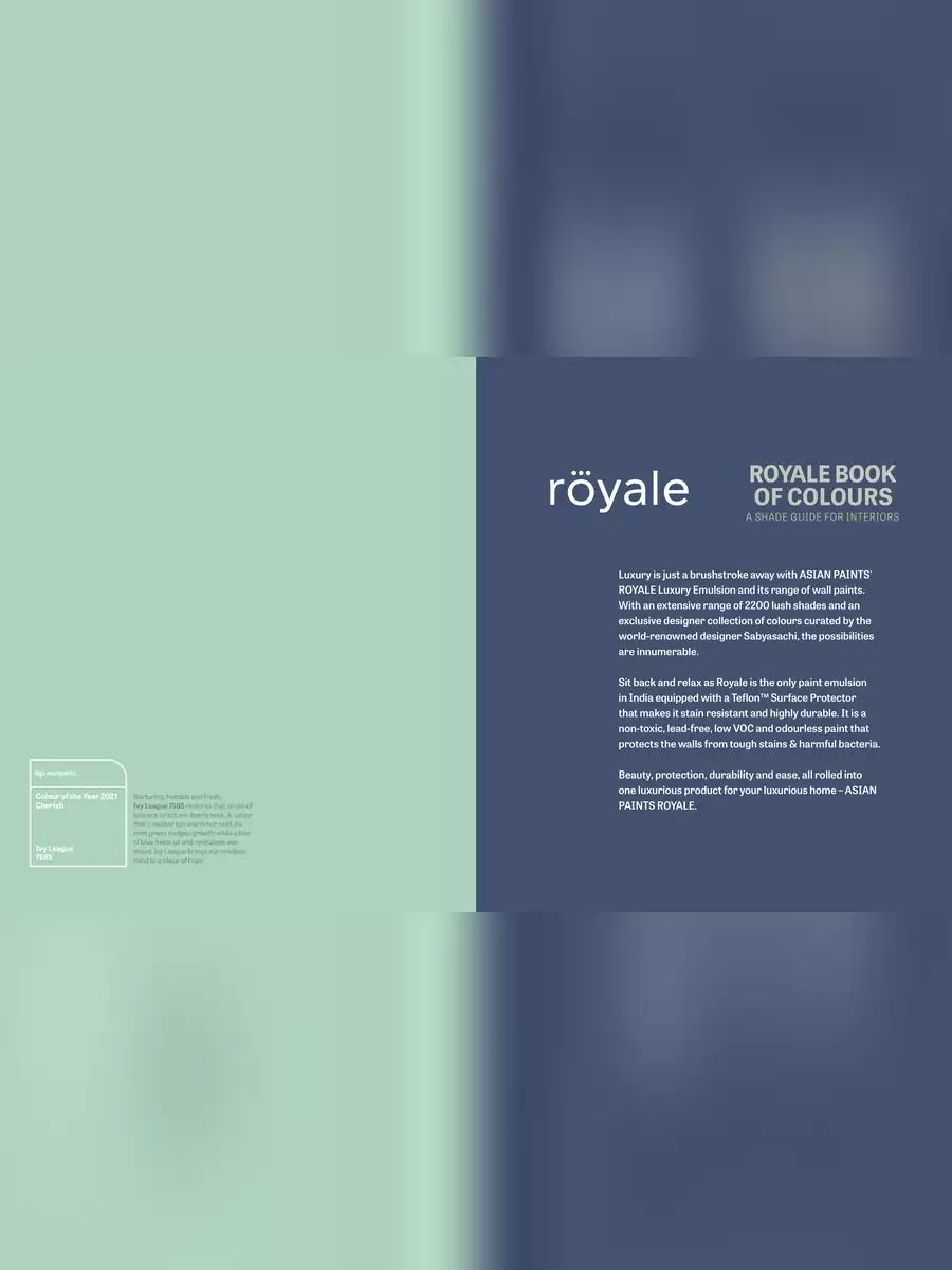2nd Page of AP Royal Colour Shade Card PDF