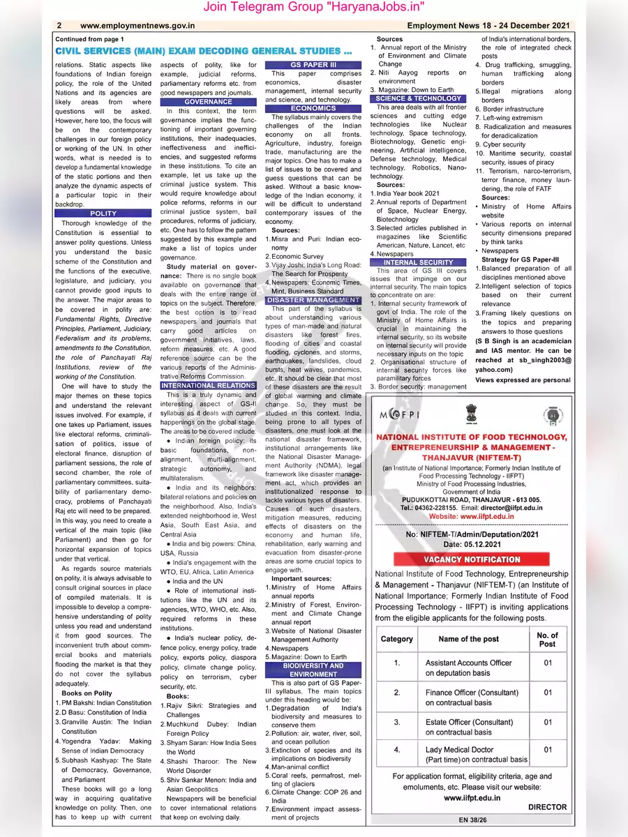 2nd Page of Employment Newspaper Third Week of December 2021 PDF