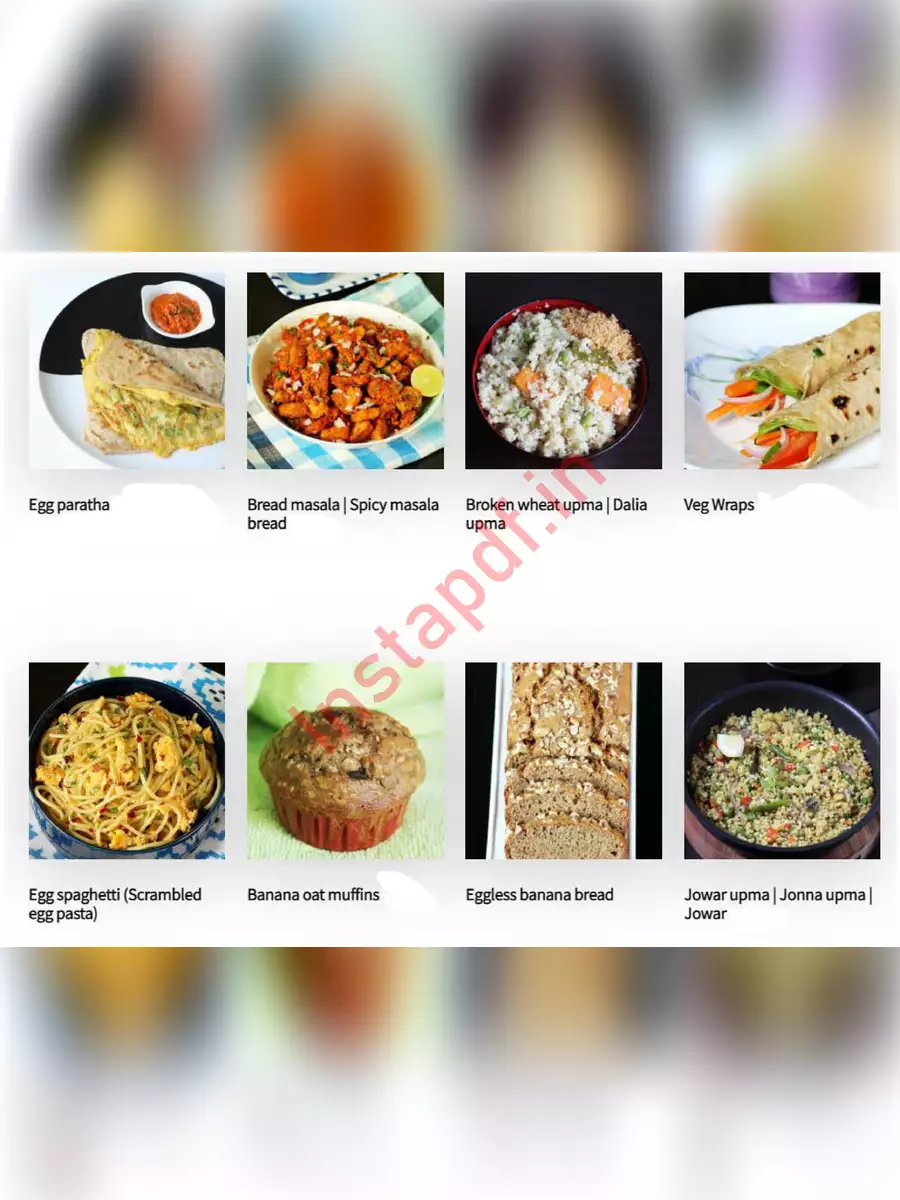 2nd Page of Indian Breakfast Menu List PDF