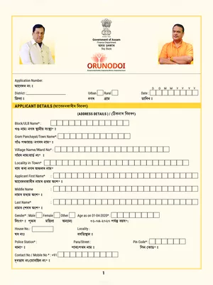 Assam Orunodoi Scheme Application Form 2024
