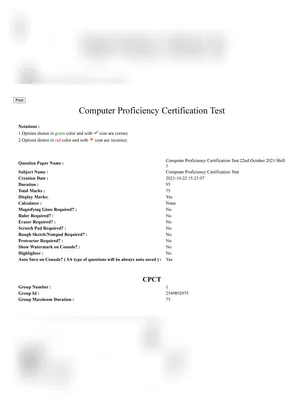 MP CPCT Exam Paper 2021