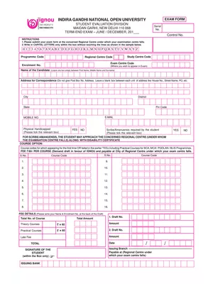 IGNOU Exam Form 2021