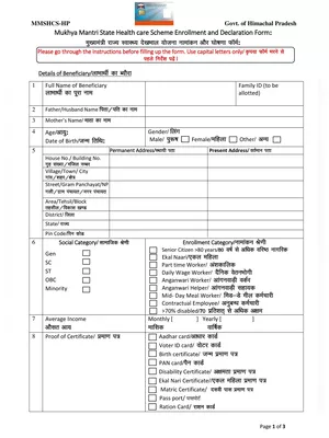 Sahara Yojana Application Form Hindi