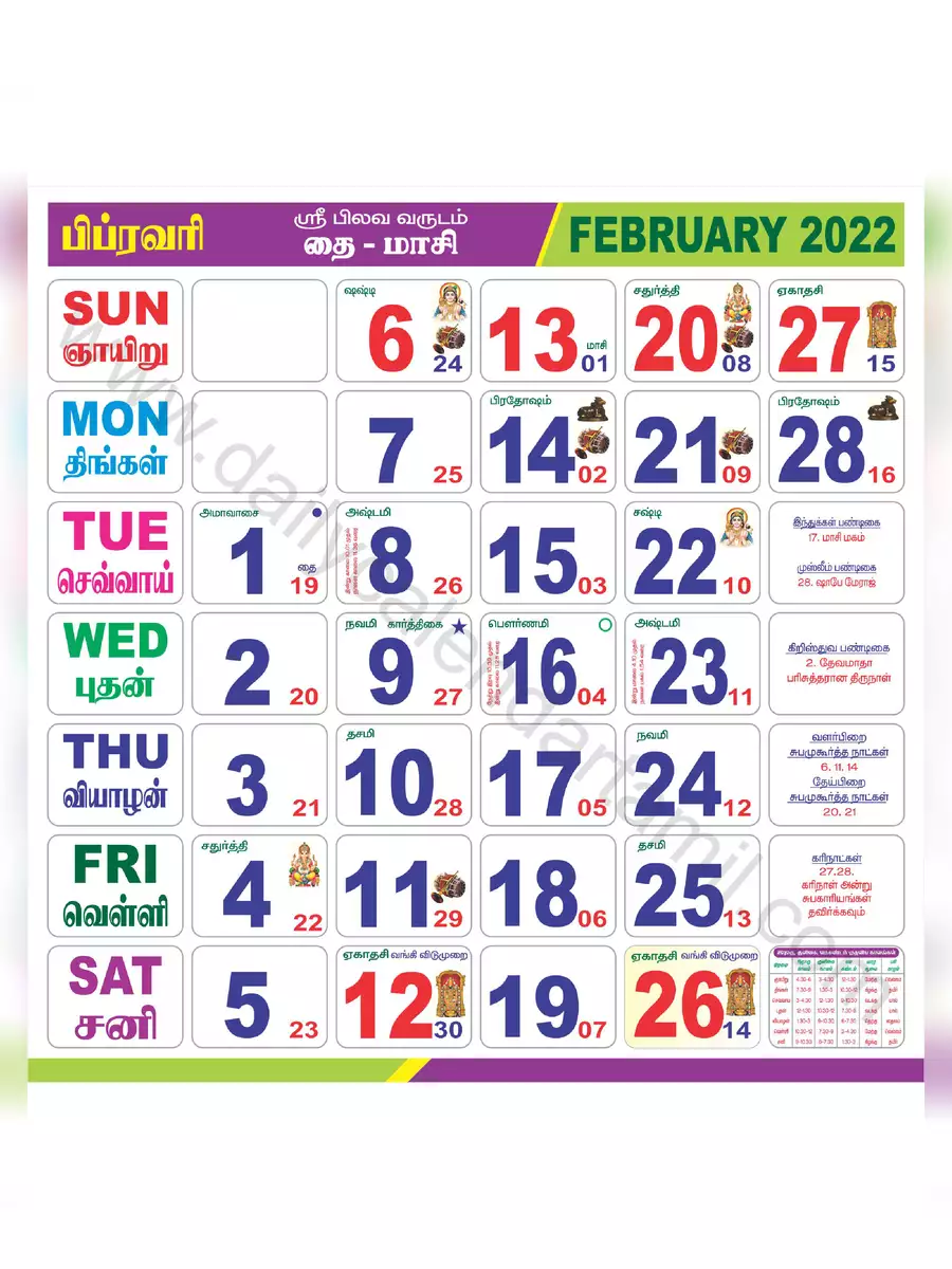 2nd Page of Tamil Calendar 2022 PDF