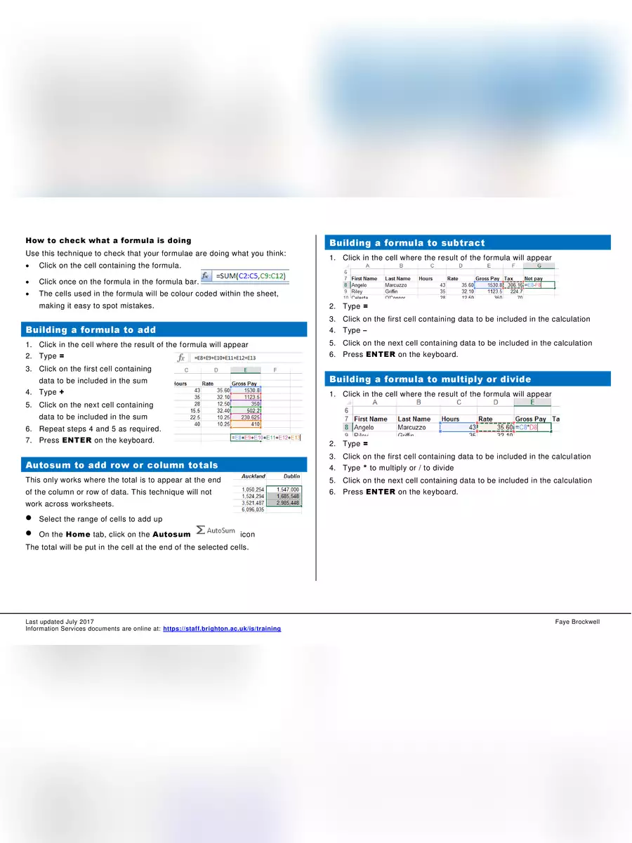 2nd Page of MS Excel Formulas List PDF