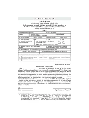 Form 15G For PF Withdrawal PDF