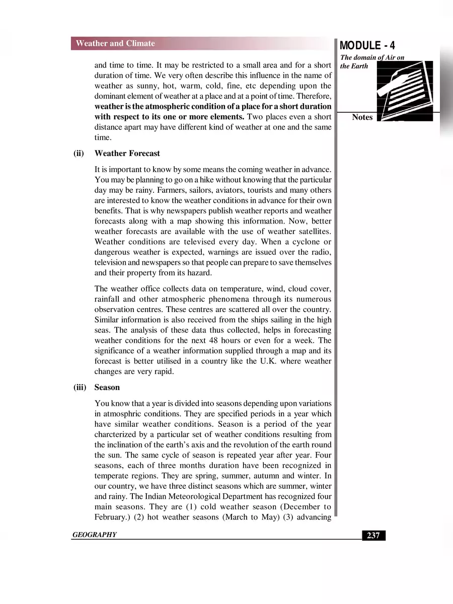 2nd Page of Climate and Weather Notes PDF