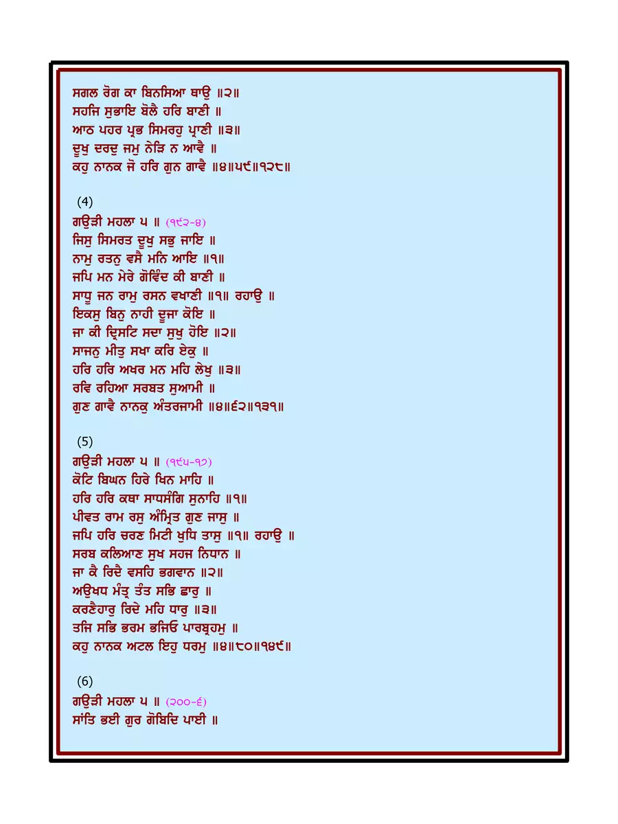 2nd Page of Dukh Bhanjani Sahib Path (Gurmukhi) PDF