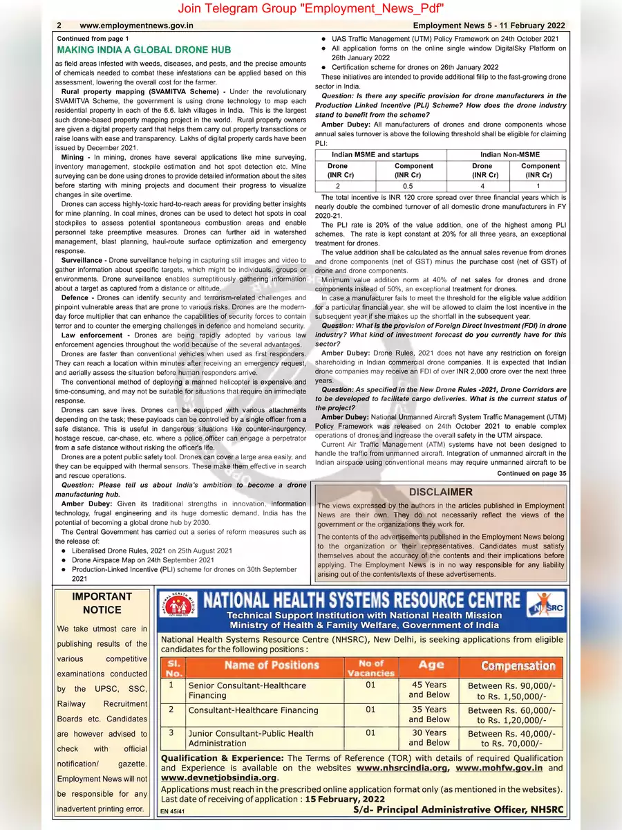 2nd Page of Employment Newspaper First Week of February 2022 PDF