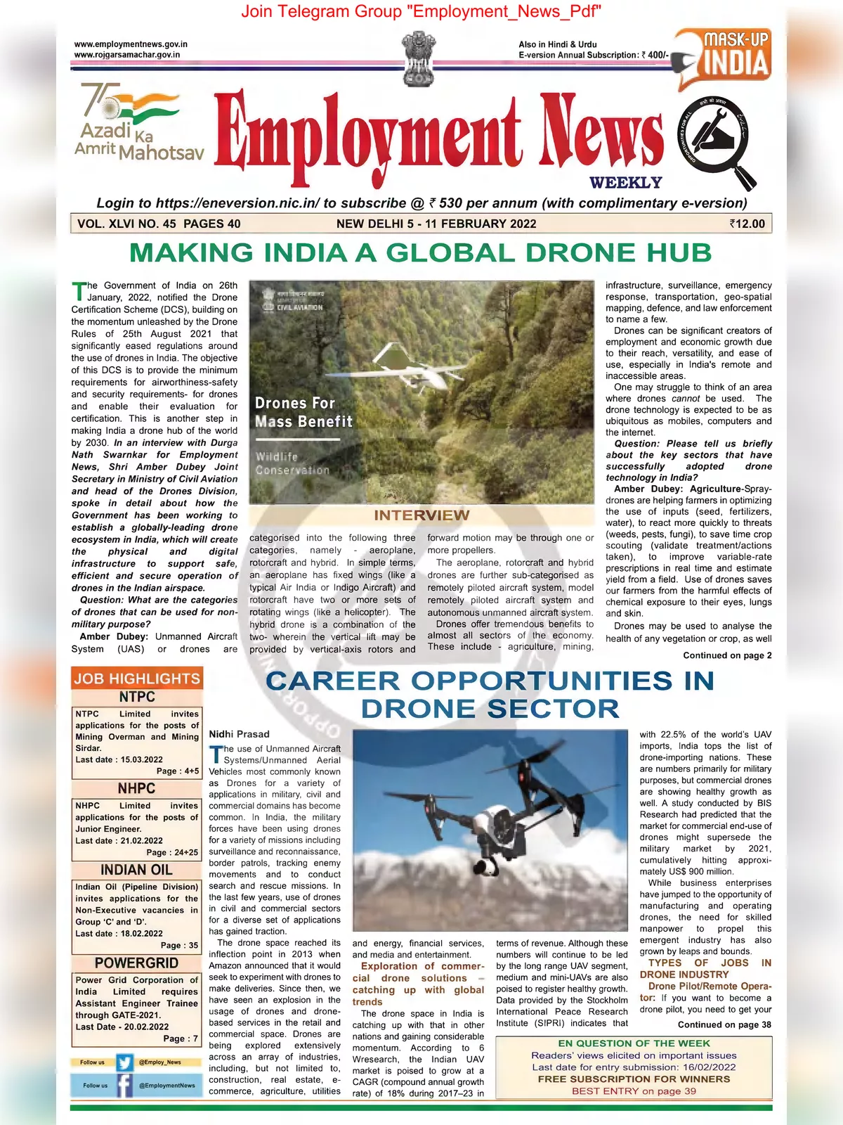 Employment Newspaper First Week of February 2022