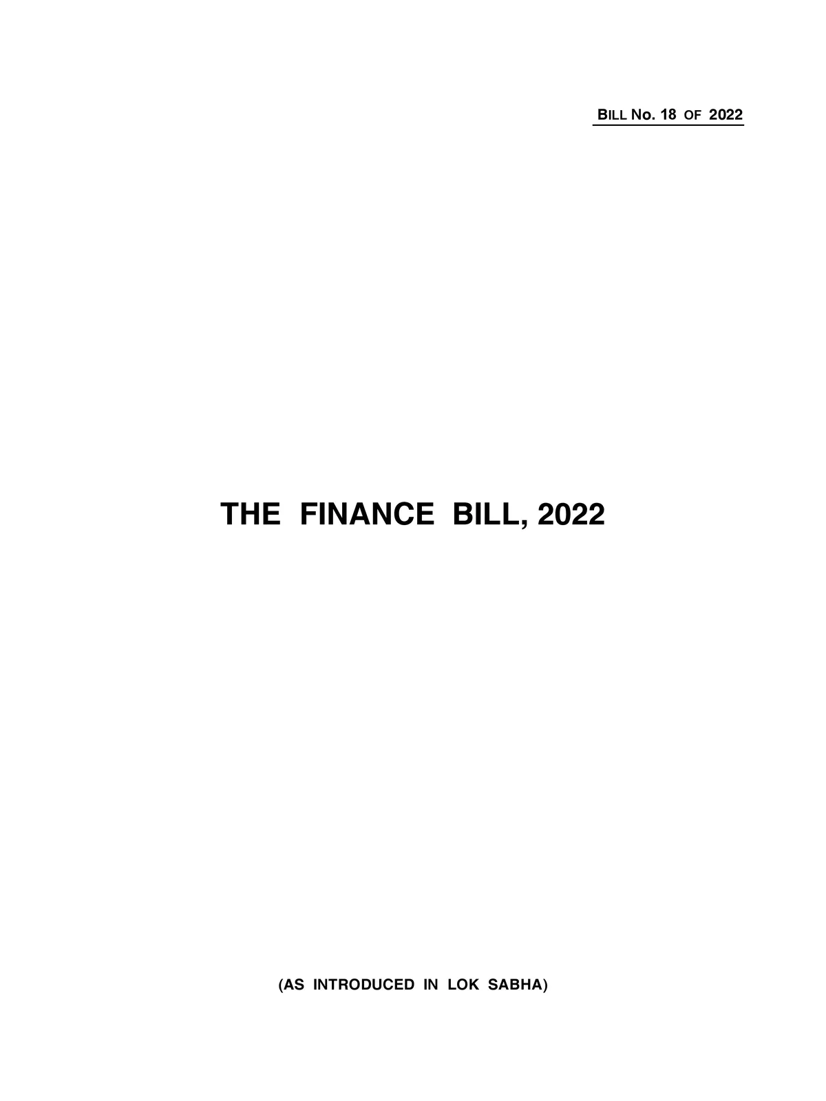 Finance Bill 2022
