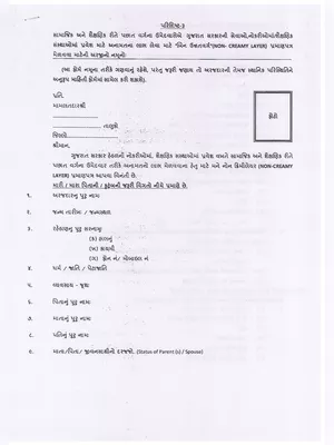 Non Criminal Certificate Form Gujarati