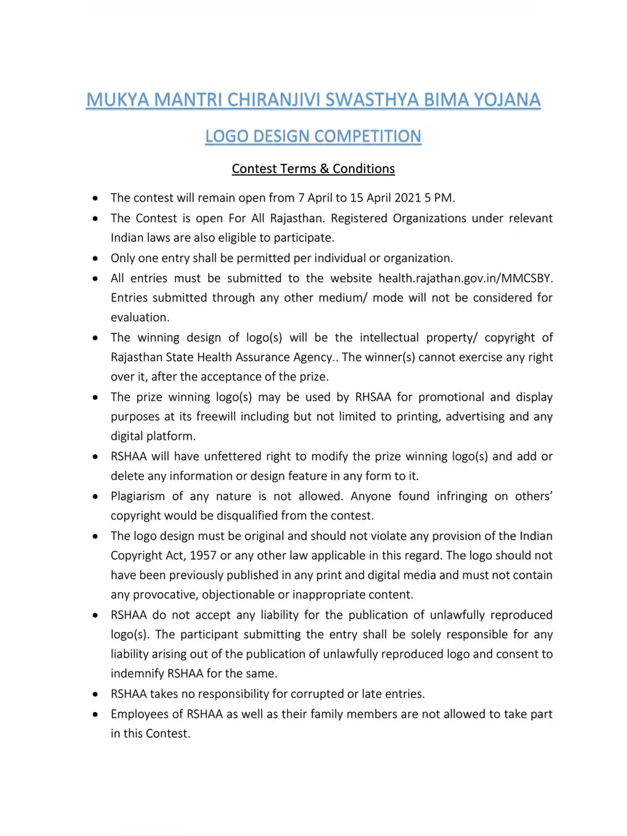 2nd Page of मुख्यमंत्री चिरंजीवी योजना – Chiranjeevi Yojana Rajasthan PDF