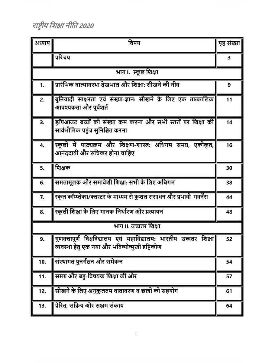 2nd Page of नई शिक्षा नीति – Naye Shiksha Niti 2022 PDF