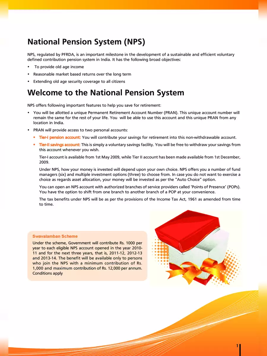 2nd Page of NPS Scheme Details PDF