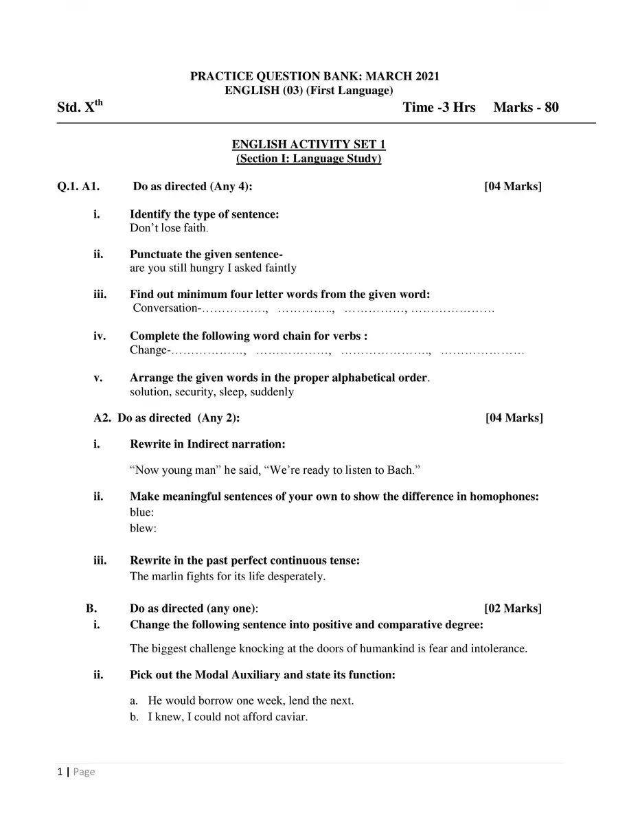 2nd Page of Question Bank for SSC 2022 PDF