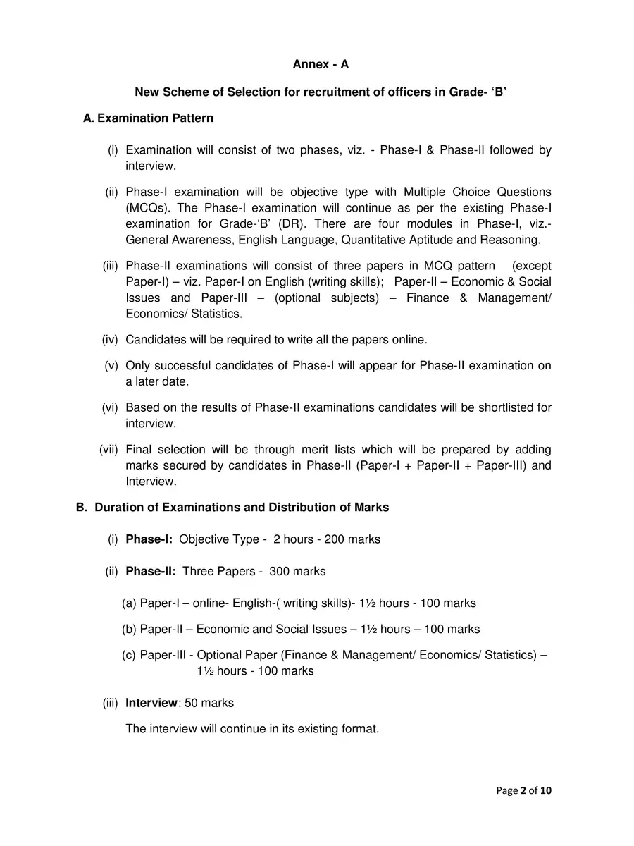 2nd Page of RBI Grade B Syllabus 2024 PDF