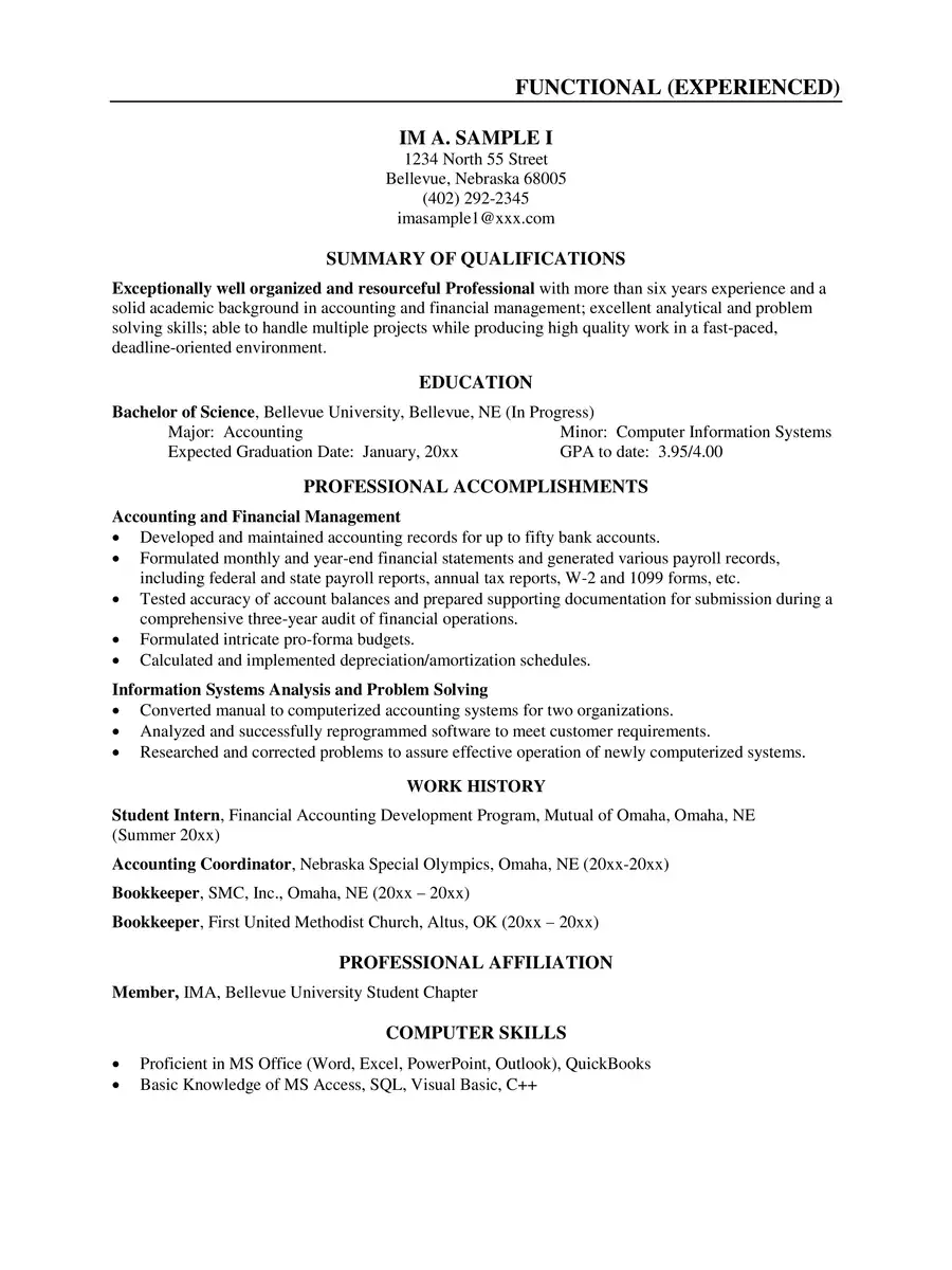 2nd Page of Resume Format PDF