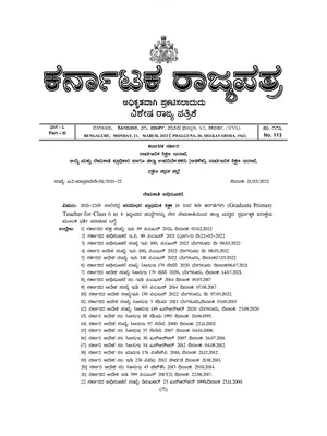 GPSTR 2022 Notification Kannada