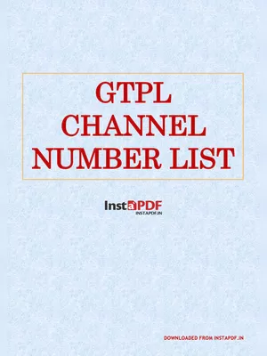 GTPL Channel Number List