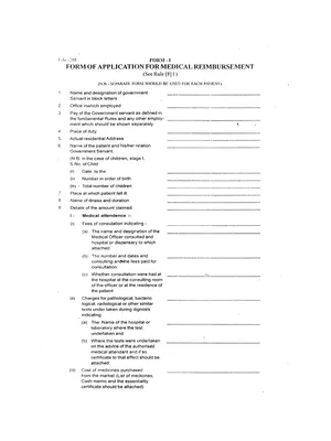 Medical Reimbursement Form