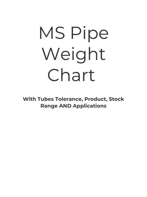 MS Square Pipe Weight Chart