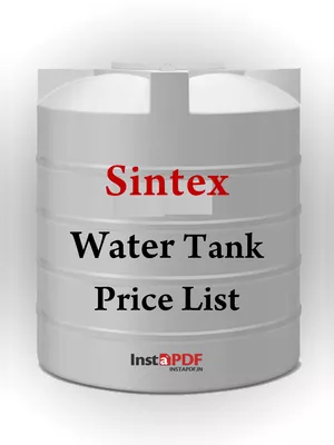 Sintex Water Tank Price List 2024 PDF