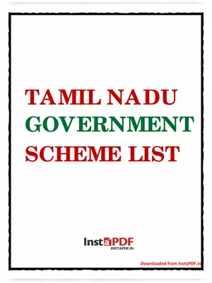 Tamil Nadu Govt Scheme List 2024