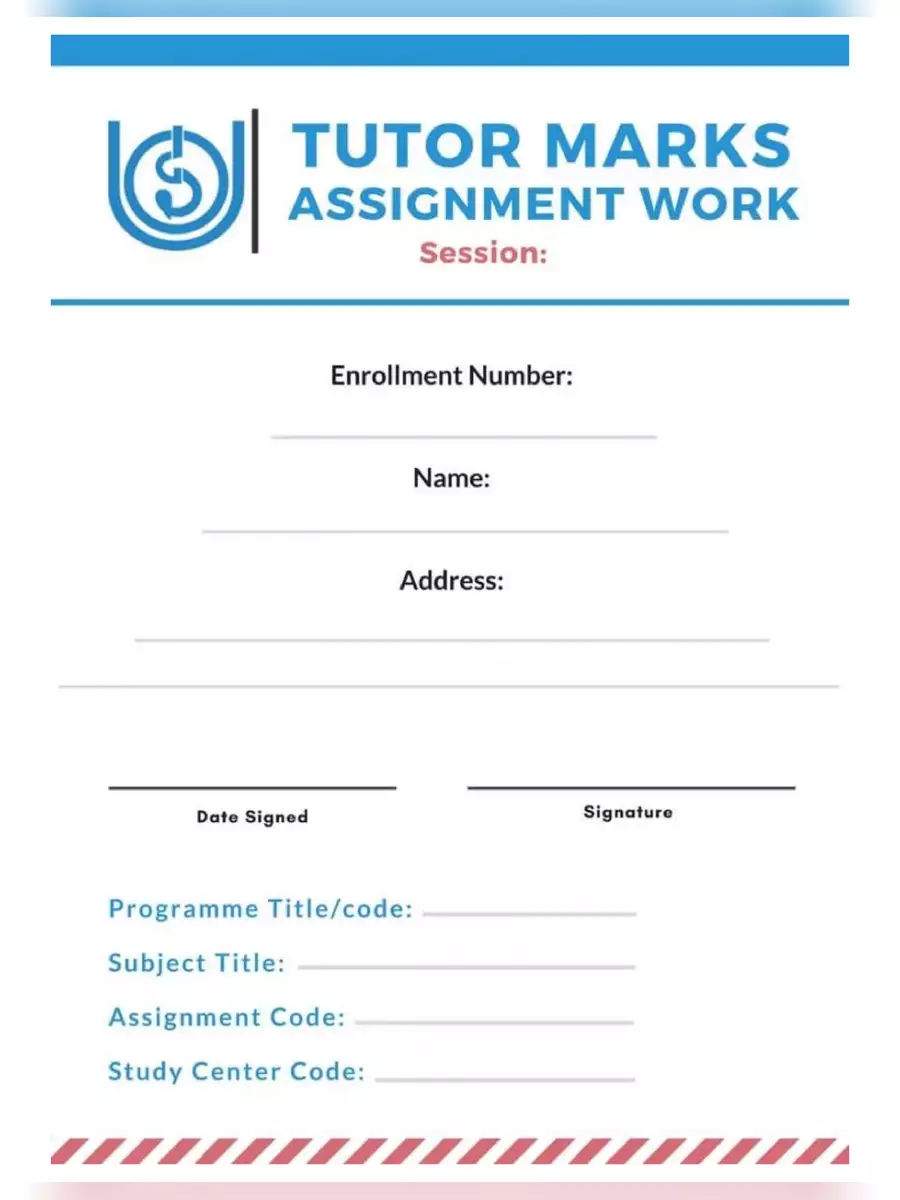 2nd Page of IGNOU Assignment Front Page PDF