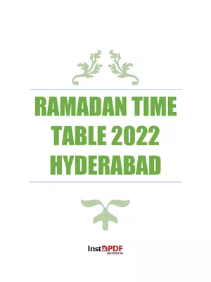 Ramadan Time Table 2022 Hyderabad