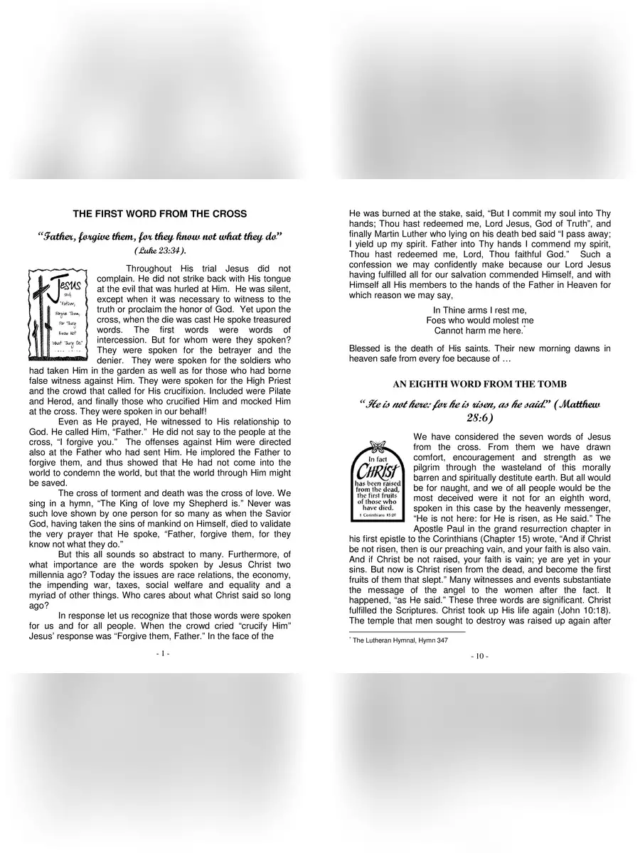 2nd Page of The Seven Words on The Cross Sermon PDF