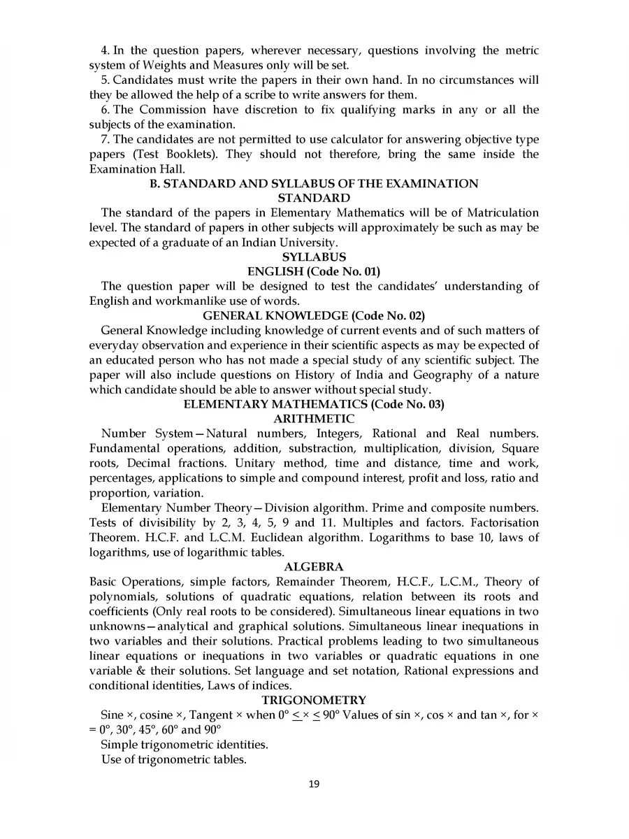 2nd Page of CDS Exam Syllabus 2024 PDF