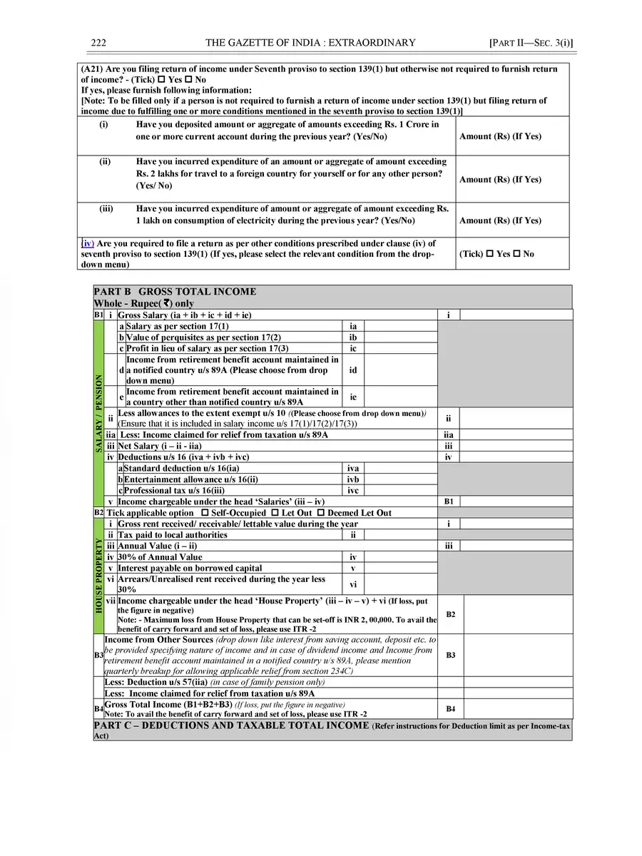 2nd Page of Income Tax Form 2022-23 PDF