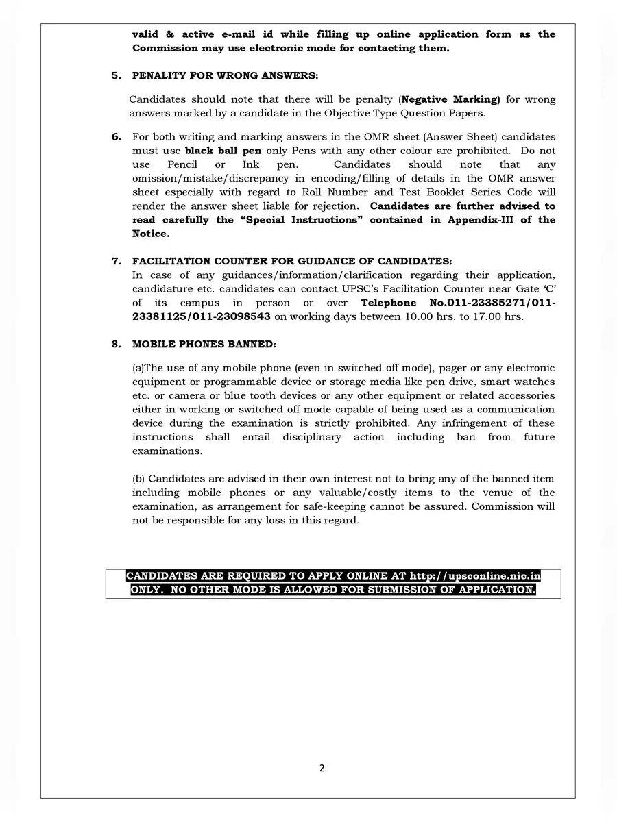 2nd Page of NDA 2 Notification PDF