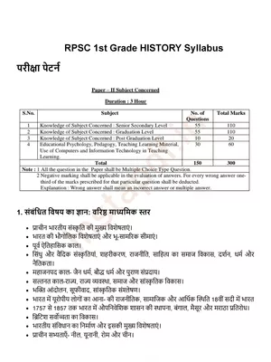 1st Grade History Syllabus Hindi
